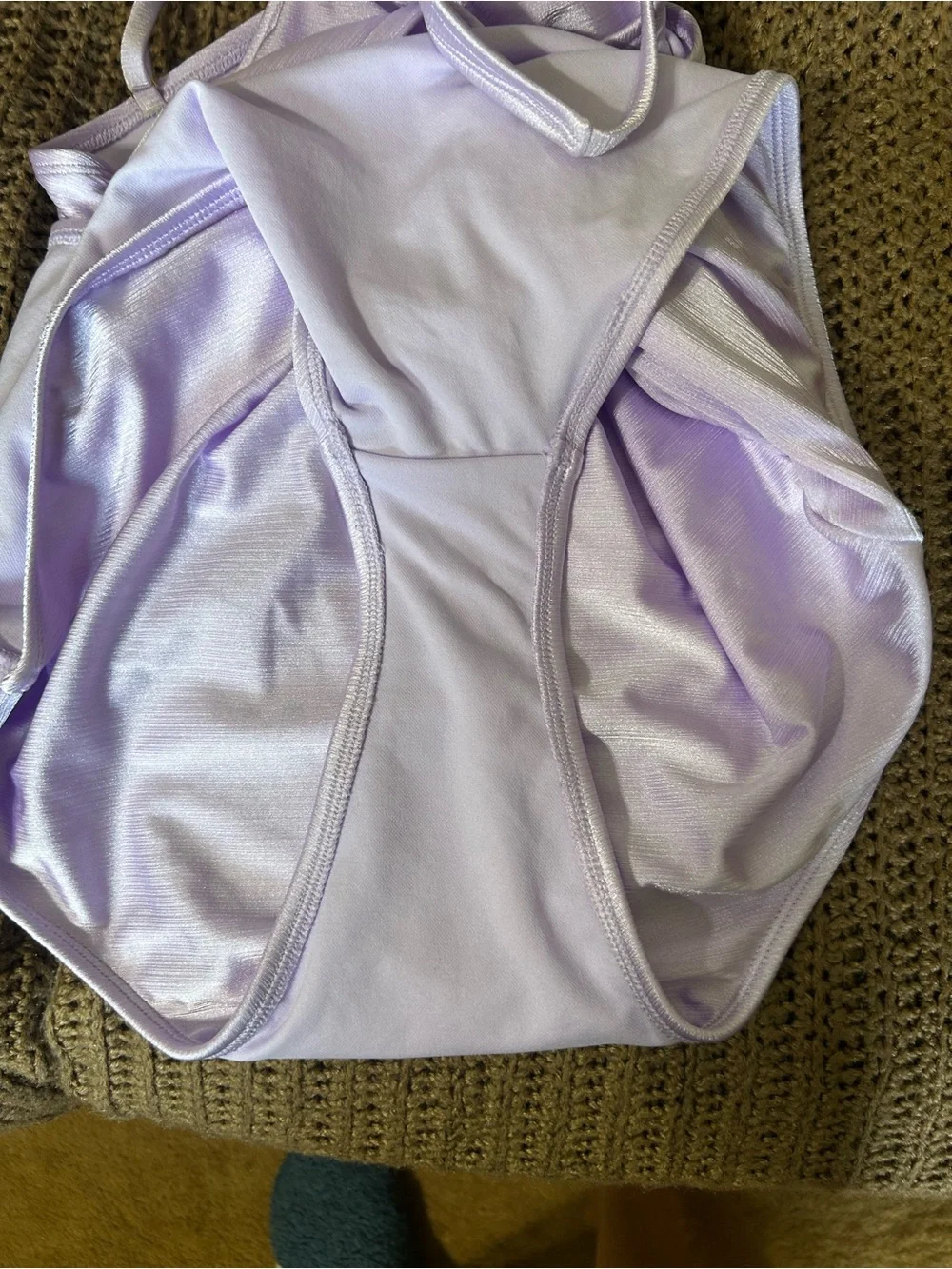 Lilac One-Piece Swimsuit with Draped Waist
